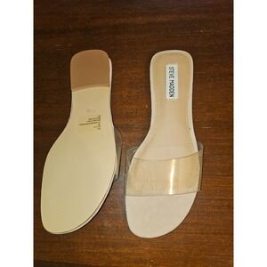 Steve Madden‎ Clear Flat Heel Sandals Size 9 1/2 New